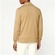 Tan Logo Detail Collared Knit Jacket