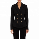 Black Double-Breasted Tailored Blazer
